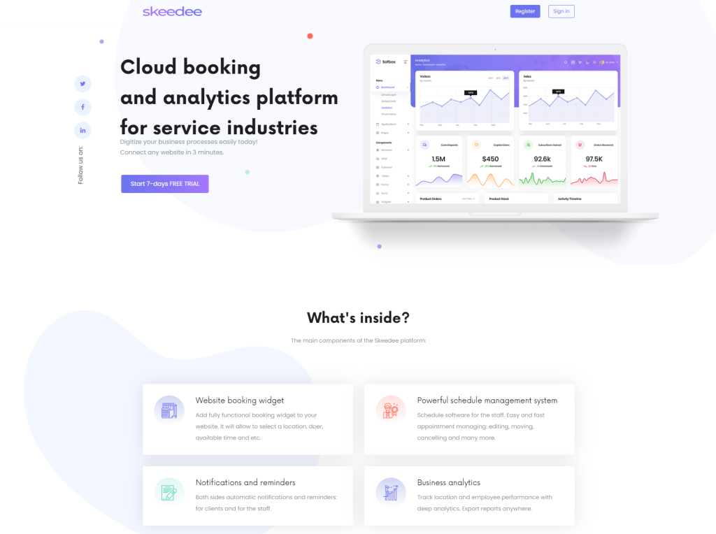 Cloud booking and analytics platform